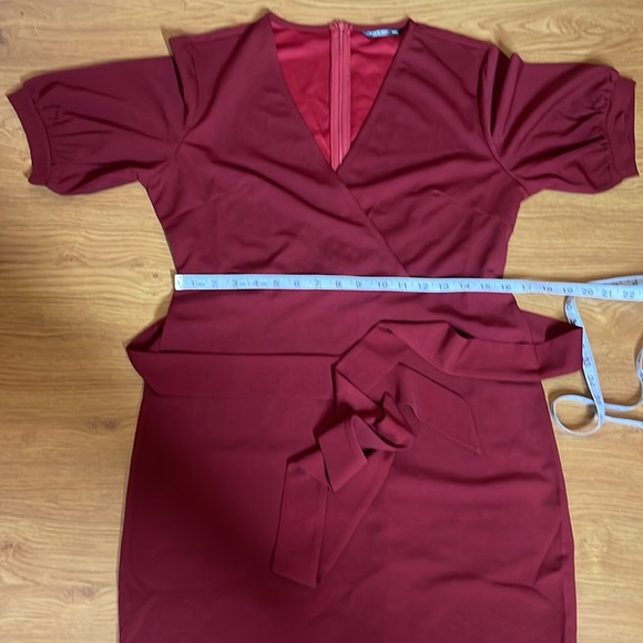 Shein Curve Size 0XL Burgundy Dress Stretchy Brand New Bodycon Fitted - Picture 4 of 6